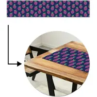 MuchoWow Tafelloper 200x40 cm - Tafelmat vinyl Patroon - Framboos - Retro - Tafeldecoratie - Tafelversiering - Keuken decoratie - Tafel versiering