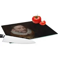 KitchenYeah Glazen Snijplank - 28x20 - Willem van Oranje - Schilderij - Oude meesters - Kunst - Snijplanken Glas