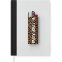MuchoWow Notitieboek - Schrijfboek - Aansteker - Quote - Panterprint - Notitieboekje klein - A5 formaat - Schrijfblok