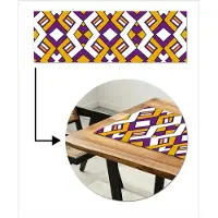 MuchoWow Tafelloper 150x50 cm - Tafelmat vinyl Design - Lijn - Retro - Tafeldecoratie - Tafelversiering - Keuken decoratie - Tafel versiering