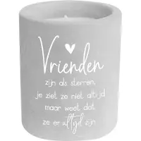 Paper Dreams Kaarsje Vrienden 6,5x6,5x8 cm - Cement