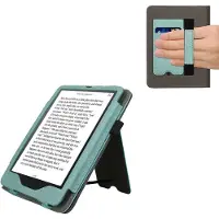 Kwmobile flip cover voor e-reader - geschikt voor Amazon Kindle Paperwhite (2024)/Colorsoft - Van imitatieleer en -suède - In mintgroen / donkergrijs