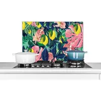 KitchenYeah Spatscherm keuken 70x50 cm - Kookplaat achterwand Bloemen - Fruit - Kleuren - Muurbeschermer - Spatwand fornuis - Hoogwaardig aluminium