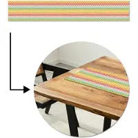 MuchoWow Tafelloper 180x30 cm - Tafelmat vinyl Patroon - Regenboog - Retro - Tafeldecoratie - Tafelversiering - Keuken decoratie - Tafel versiering