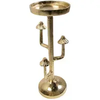 Mars & More Kaarsen Standaard paddenstoel goud h30 d10cm