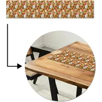 MuchoWow Tafelloper 150x30 cm - Tafelmat vinyl Bloemen - Vintage - Patronen - Tafeldecoratie - Tafelversiering - Keuken decoratie - Tafel versiering