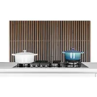 KitchenYeah Spatscherm keuken 120x60 cm - Kookplaat achterwand Vintage - Hout - Design - Structuur - Muurbeschermer - Spatwand fornuis - Hoogwaardig aluminium