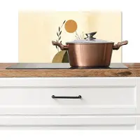 KitchenYeah Spatscherm keuken 60x30 cm - Kookplaat achterwand Planten - Abstract - Vormen - Muurbeschermer - Spatwand fornuis - Hoogwaardig aluminium