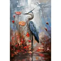 Home - 3D Art Metalen - 3D schilderij - De Reiger - 80 x 120 cm