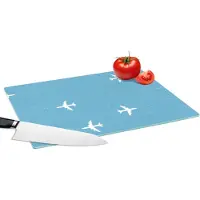 KitchenYeah Glazen Snijplank - 39x28 - Vliegtuig - Hartje - Patronen - Snijplanken Glas