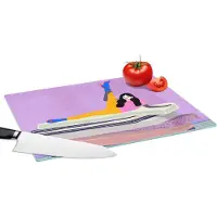 KitchenYeah Glazen Snijplank - 39x28 - Vrouw - Vintage - Pastel - Snijplanken Glas