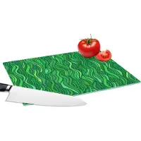 KitchenYeah Glazen Snijplank - 28x20 - Zeewier - Patronen - Groen - Snijplanken Glas