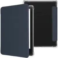 Kwmobile ereader hoesje geschikt voor Amazon Kindle Paperwhite (2024)/Colorsoft hoes - E reader flip case met magneetsluiting - Kunstleren e book sleeve - In donkerblauw
