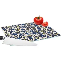 KitchenYeah Glazen Snijplank - 28x20 - Panter - Design - Blauw - Groen - Snijplanken Glas