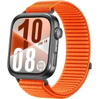 Strap-it Wave nylon bandje met klittenbandsluiting - geschikt voor Huawei Watch Fit 3 / Watch Fit 4 / Watch Fit 4 Pro / Watch Fit 5 / Watch Fit 5 Pro (oranje)