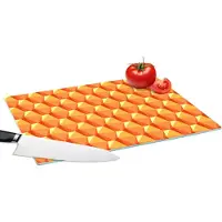 KitchenYeah Glazen Snijplank - 39x28 - Oranje - Patronen - 3D - Snijplanken Glas