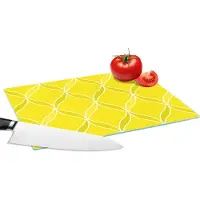 KitchenYeah Glazen Snijplank - 28x20 - Citroen - Patronen - Contour - Fruit - Snijplanken Glas