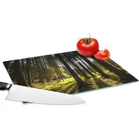 KitchenYeah Glazen Snijplank - 28x20 - Boom - Natuur - Zon - Bos - Snijplanken Glas