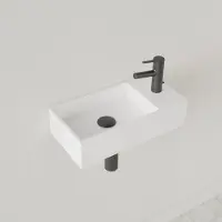Gliss Design Fontein Nano 36x18x9 cm 1 Kraangat Rechts Mat Wit