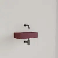 Gliss Design Fontein nano 36x18x9 cm zonder kraangat links mat wijn rood