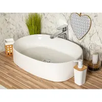 Kerra KR918 waskom rechthoekig glans wit 56x39x14cm