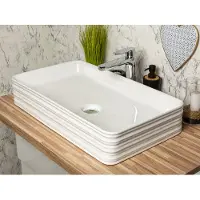 Kerra KR053 waskom rechthoekig glans wit 67.5x37.5x12cm