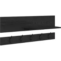 vidaXL Wandgemonteerde kapstok Muurmontage Zwart Eiken 90 x 15 x 36 cm