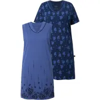 Ulla Popken Nachthemd blauw / lichtblauw