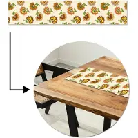 MuchoWow Tafelloper 150x30 cm - Tafelmat vinyl Design - Bloemen - Retro - Vintage - Tafeldecoratie - Tafelversiering - Keuken decoratie - Tafel versiering