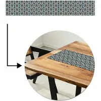 MuchoWow Tafelloper 180x30 cm - Tafelmat vinyl Retro - Bloem - Patronen - Tafeldecoratie - Tafelversiering - Keuken decoratie - Tafel versiering
