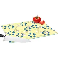 KitchenYeah Glazen Snijplank - 39x28 - Instrumenten - India - Patroon - Bladeren - Snijplanken Glas