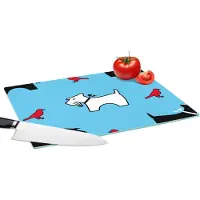 KitchenYeah Glazen Snijplank - 39x28 - Hond - Vogel - Dieren - Patronen - Kinderen - Snijplanken Glas