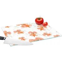 KitchenYeah Glazen Snijplank - 39x28 - Konijnen - Groente - Patronen - Snijplanken Glas