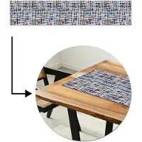 MuchoWow Tafelloper 200x40 cm - Tafelmat vinyl Lijn - Abstract - Patronen - Tafeldecoratie - Tafelversiering - Keuken decoratie - Tafel versiering