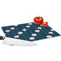 KitchenYeah Glazen Snijplank - 28x20 - Bloemen - Pioenroos - Patronen - Pastel - Snijplanken Glas