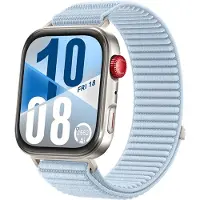 Strap-it Wave nylon bandje met klittenbandsluiting - geschikt voor Huawei Watch Fit 3 / Watch Fit 4 / Watch Fit 4 Pro / Watch Fit 5 / Watch Fit 5 Pro (lichtblauw)
