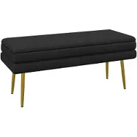 HOMCOM -Sitzbank-Polyester, Stahl-100L x 37,5B x 42H cm-Schwarz