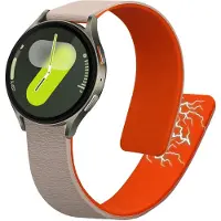 Kwmobile sporthorloge band geschikt voor Samsung Galaxy Watch 4 / 5 / 6 Galaxy Watch 7 / FE bandje - Smartwatch of activity tracker polsband - Met magneetsluiting - In beige / oranje