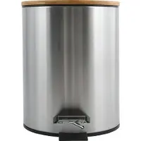 Spirella Pedaalemmer 3L - ADONIS - Prullenbak Badkamer - Bamboo - Grijs