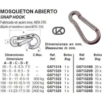 Kong Italy Open Snap Shackle Zilver 10 mm