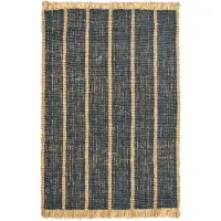 Ferm Living Vloerkleed Athens Stripes 170 x 240 cm - Natural / Ink Blue
