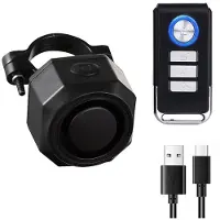 INF Oplaadbaar fietsalarm met afstandsbediening 110dB Black