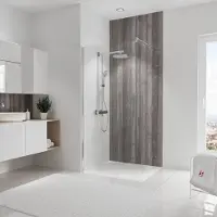 Schulte badkamer achterwand - steen beton - 100x255 - zelf inkortbaar en zelfklevend - wanddecoratie - muurdecoratie - wandpanelen - muurbekleding