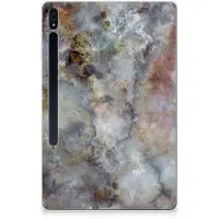 B2Ctelecom Samsung Galaxy Tab S7 Plus | S8 Plus Tablet Back Cover Marmer Grijs