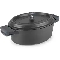 Lacor Cocotte ovale en fonte émaillée 31cm noir 25935