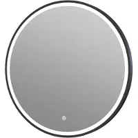 Guido Gusto Ronde badkamerspiegel Levi mat zwart met verwarming, LED verlichting en touch sensor 80x80cm