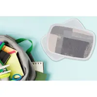 MuchoWow Broodtrommel Wit - Lunchbox - Brooddoos - Vormen - Abstract - Verf - Geometrie - 18x12x6 cm - Volwassenen