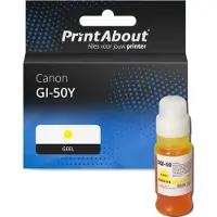 PrintAbout Inktcartridge GI-50Y Geel Hoge capaciteit geschikt voor Canon