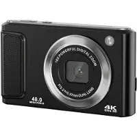 INF 4K HD digitale camera met camera aan de voor- en achterzijde en stabilisatie Black