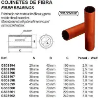 Goldenship Fiber Bearing Oranje 35 x 50 x 140 mm